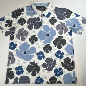 Swannies Mellblom Performance Golf Polo Shirt Men’s 2XLFloral Short Sleeve READ
